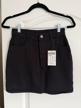 Brandy Melville Black Denim Mini Skirt